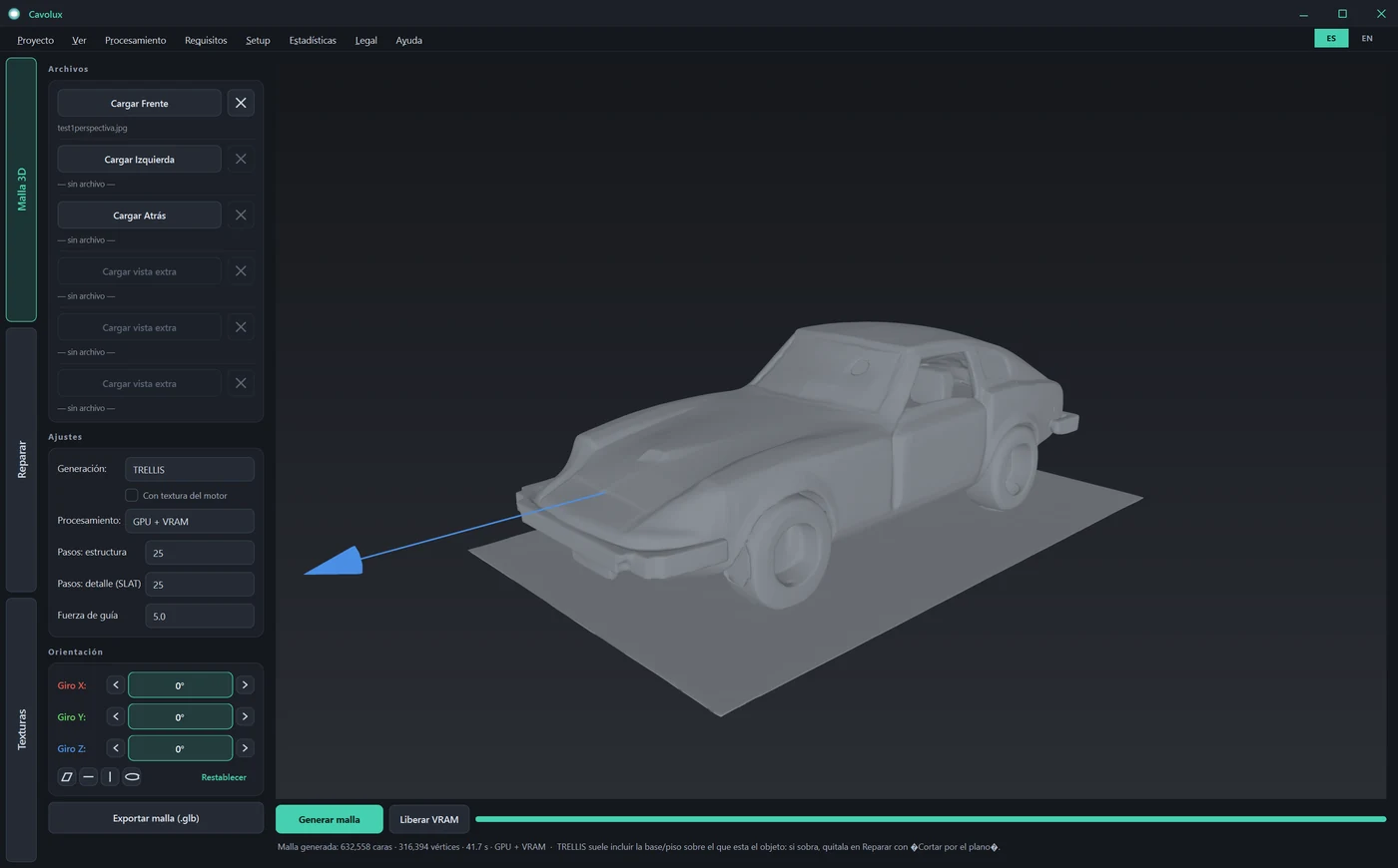 Malla 3D — Cavolux